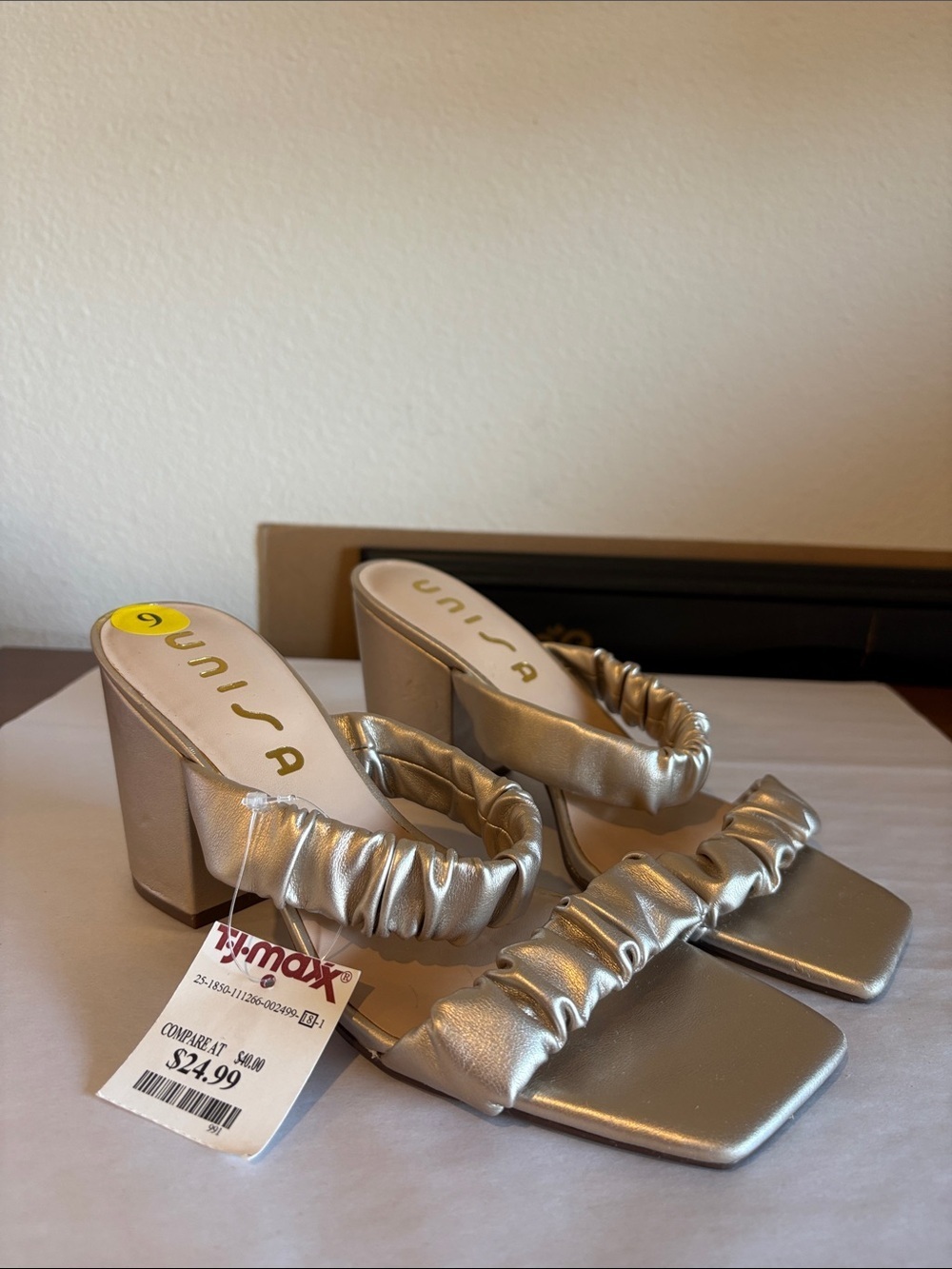 Gold heeled sandals NWT